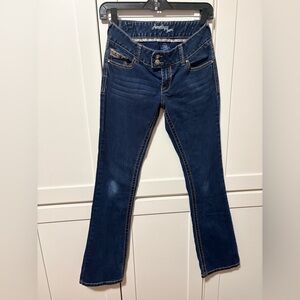 Amethyst Navy Blue Women's Bootcut Jeans with Contrast Stitching